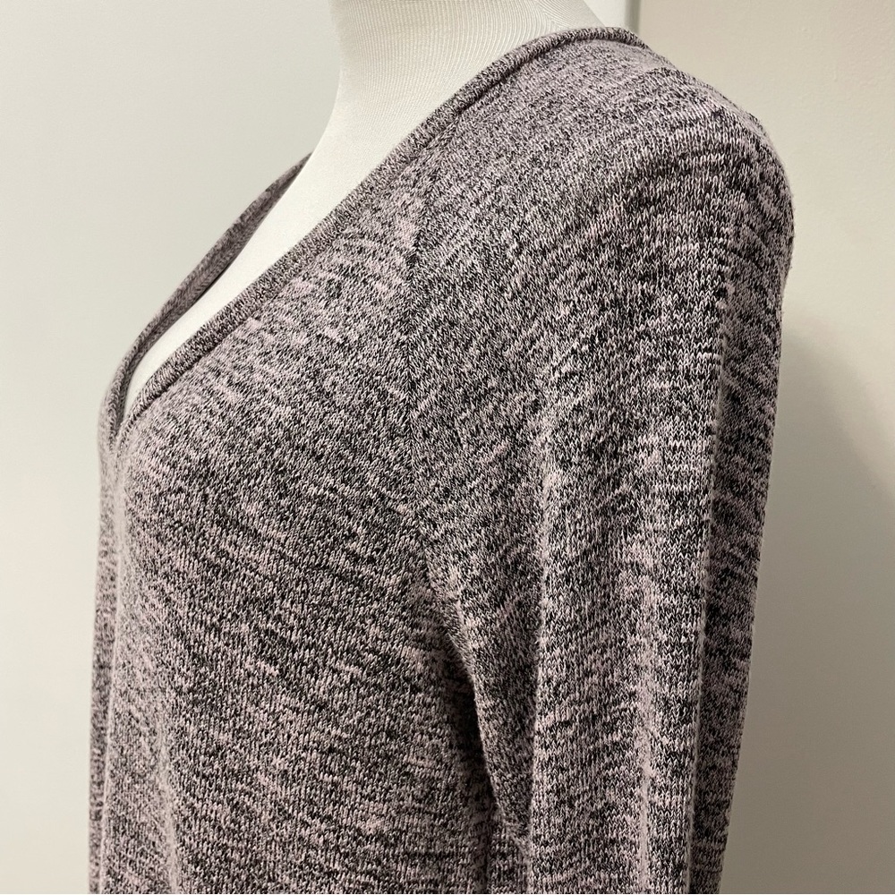 American Eagle Outfitters V-Neck Long Sleeve Top - Heathered Purple Size L - Picture 6 of 14